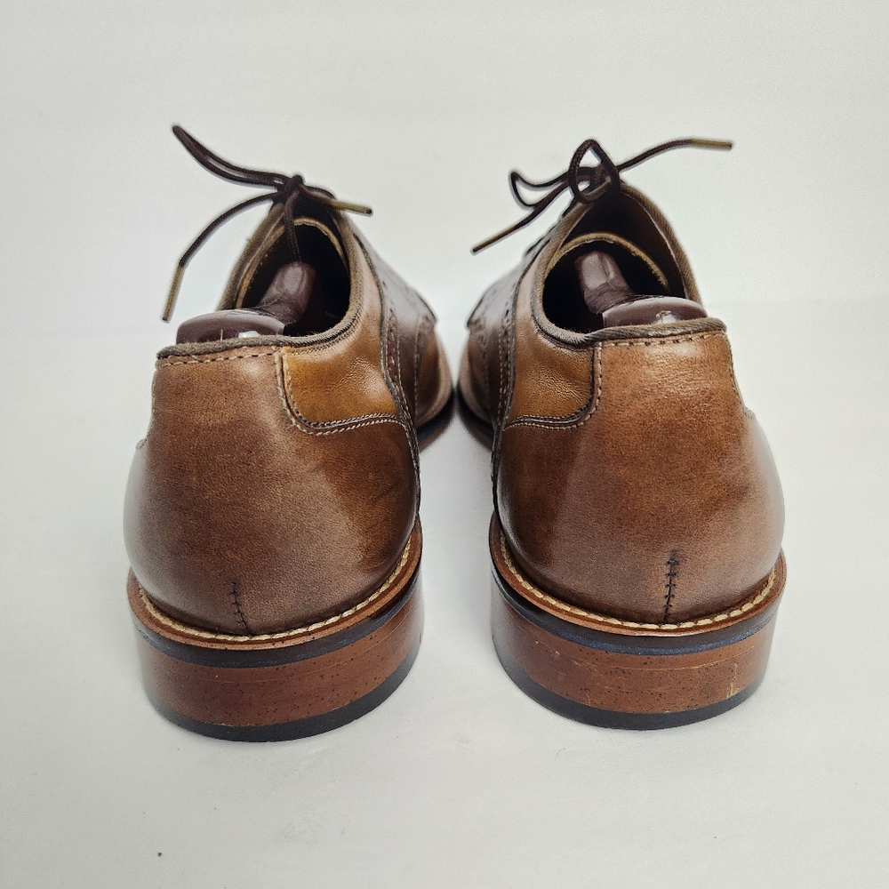 Johnston Murphy Mens 8.5 Brown Leather Conard Saddle Lace Up Dress Shoes 20-3316 - Picture 5 of 15